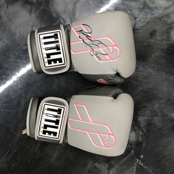 Gray and Pink Boxing Gloves - Picture 1 of 5